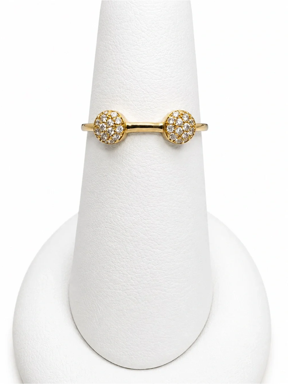 Crislu 18K over 925 Silver Double Pave CZ Ring.      Size 6.75